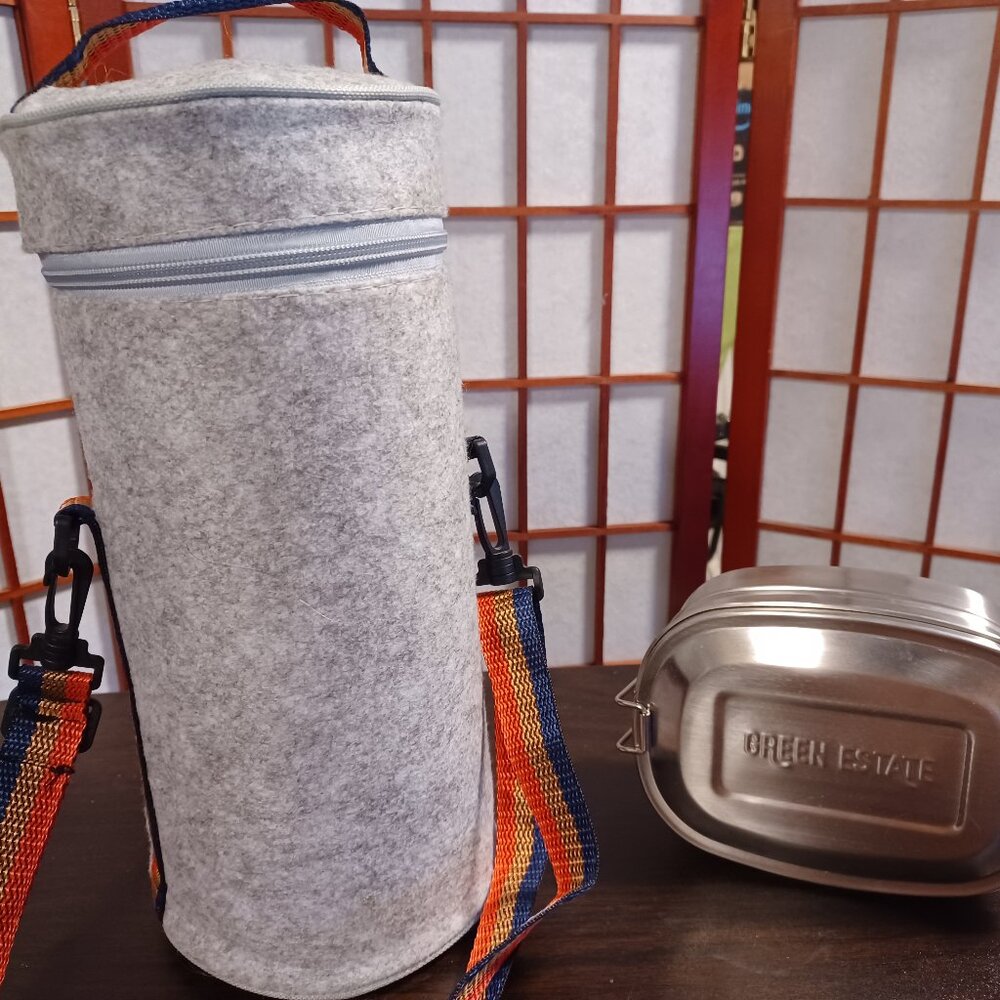 TWO Portable Bento style Food Storage Containers, Perfect for snacks & more!